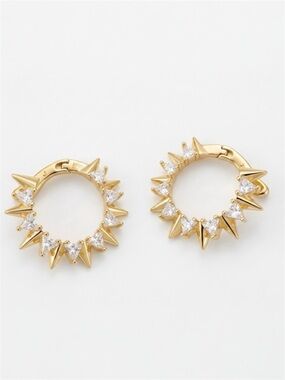 Shine Star Hoop Earrings | 14K Gold Plated & Cubic Zirconia | Waterproof Jewelry